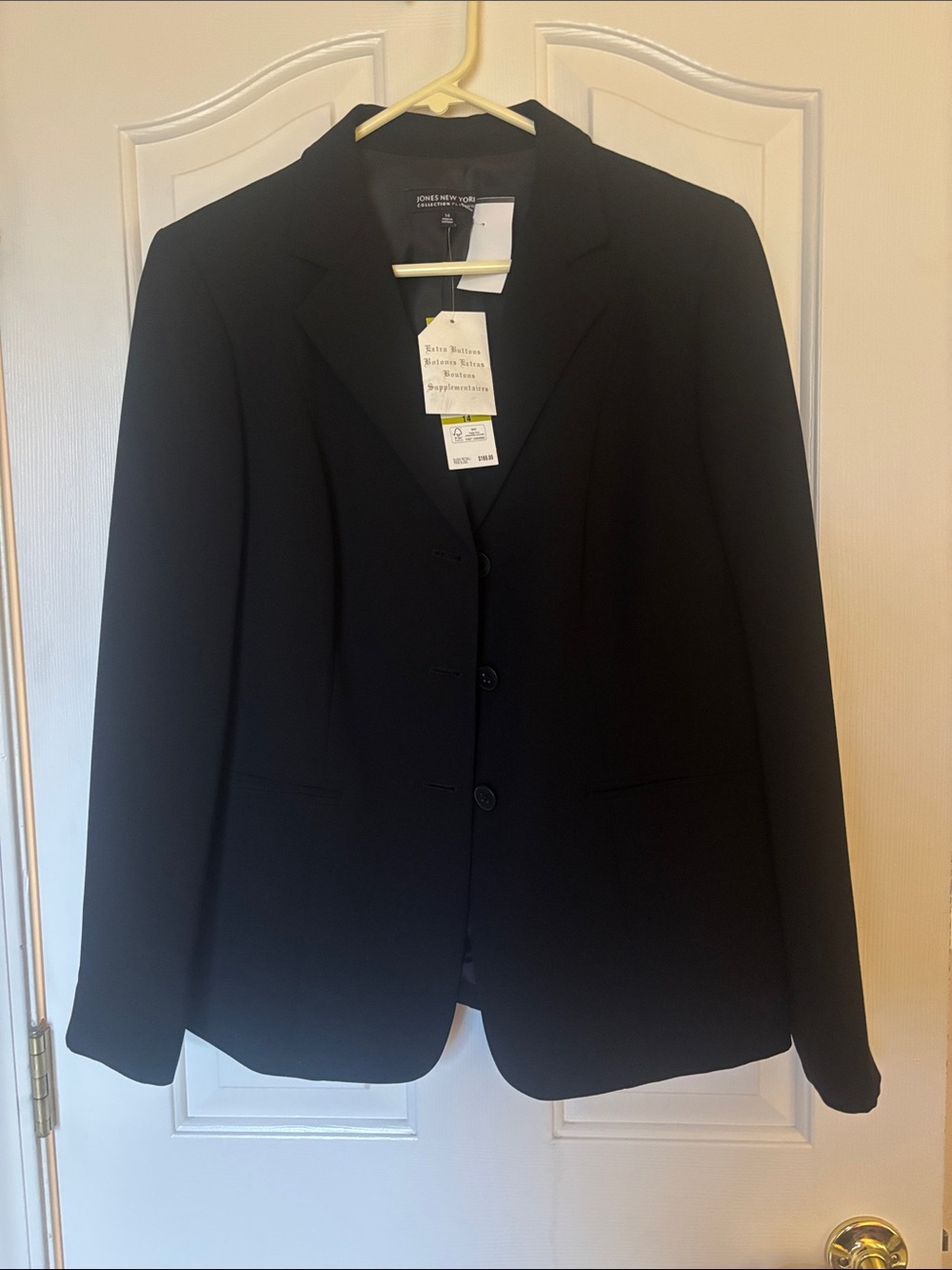 Jones New York Black Women's Classic Single-Breasted Blazer